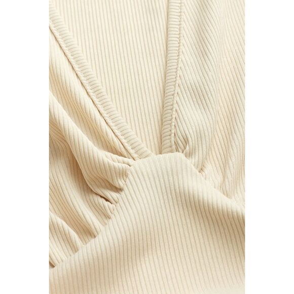 Women’s Ribbed V-Neck Sleeveless Wide-Leg Jumpsuit – (Size XL) - Picture 4 of 5